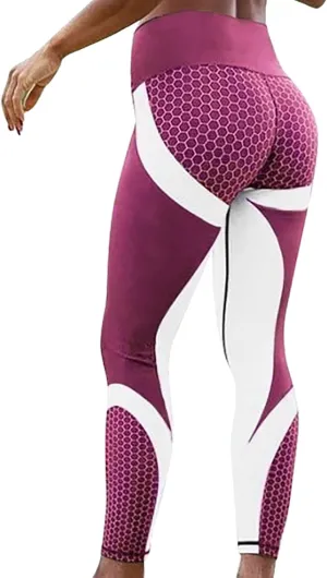 Womens Leggings Tummy Yoga Workout Leggings Pants Women's Tummy Waist Print High Pants Cotton Capri Leggings for