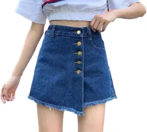 Women's Loose Korean Casual Summer Denim Shorts Vintage High Waist Short Pants