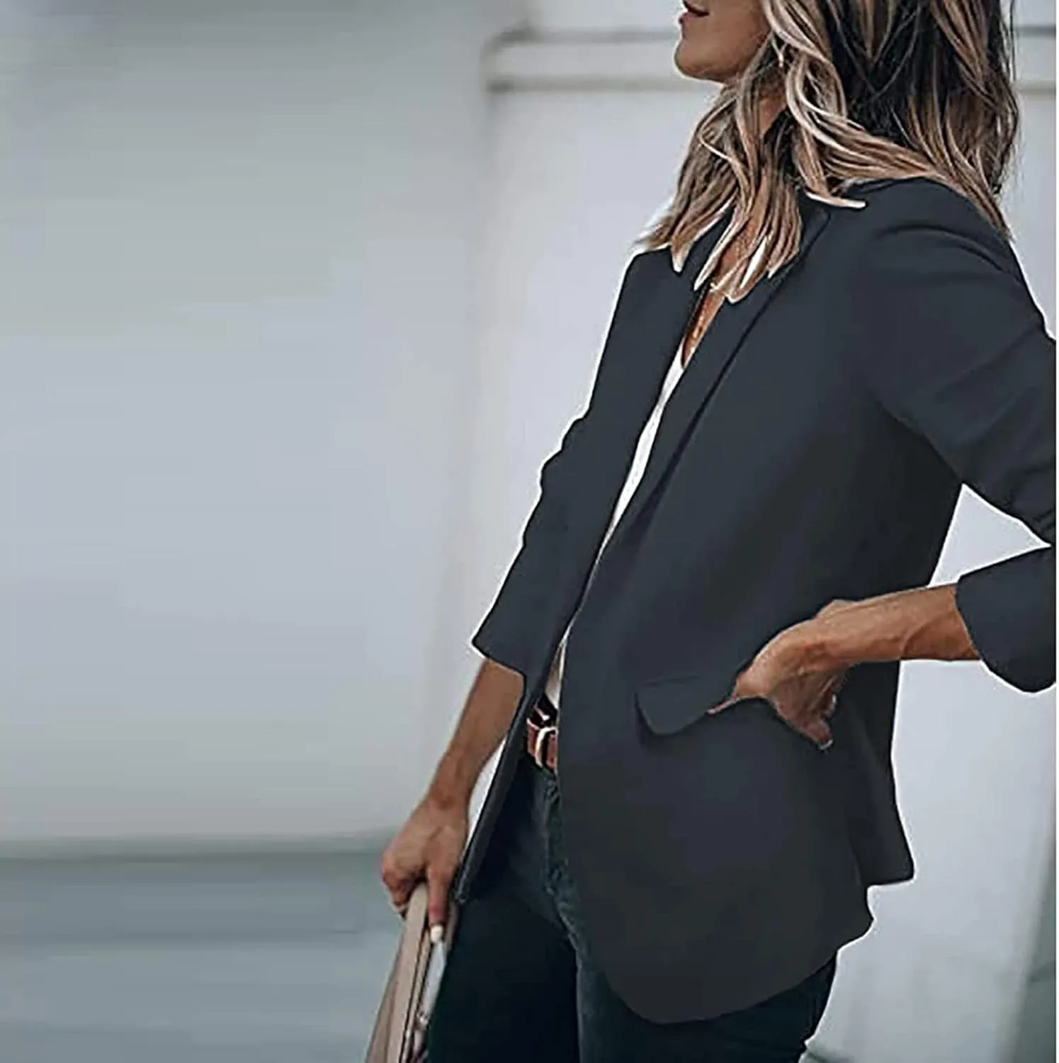 Women's Oversized Blazers Lapel Open Front Long Sleeve Work Office Suit Jacket Coat Blazers & Suit Jackets