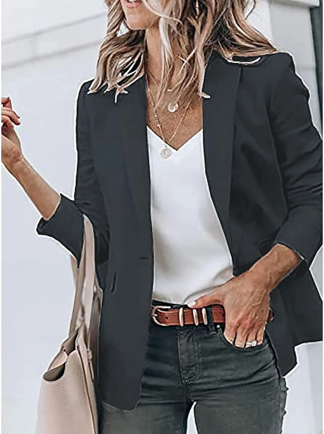 Women's Oversized Blazers Lapel Open Front Long Sleeve Work Office Suit Jacket Coat Blazers & Suit Jackets