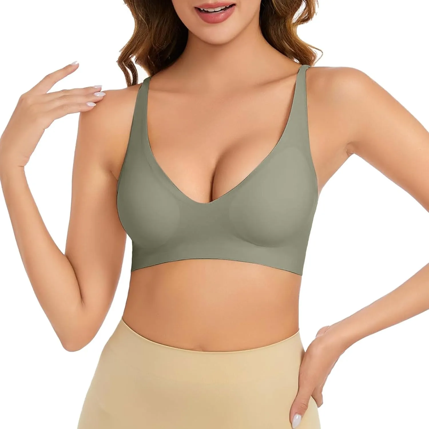 Womens Push Up Bra Comfort Padded No Underwire Bra Full Coverage Bra Lift Up Add One Cup Stretchable Straps Bra