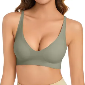 Womens Push Up Bra Comfort Padded No Underwire Bra Full Coverage Bra Lift Up Add One Cup Stretchable Straps Bra