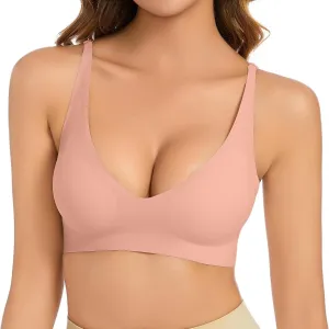 Womens Push Up Bra Comfort Padded No Underwire Bra Full Coverage Bra Lift Up Add One Cup Stretchable Straps Bra