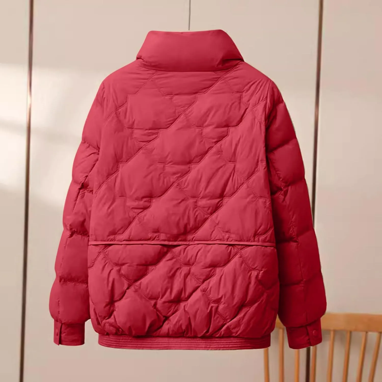 Women's Quilted Lightweight Jackets Fashion Solid Puffer Jackets Coats Winter Warm Down Jackets Puffy Bubble Outerwear