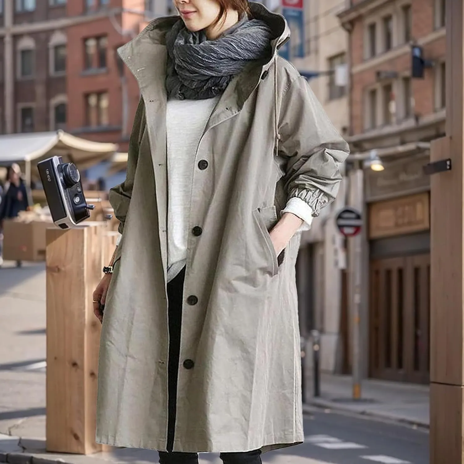 Womens Rain Jackets Waterproof with Hood Plus Size Long Raincoat Lightweight Hooded Windbreaker Jackets