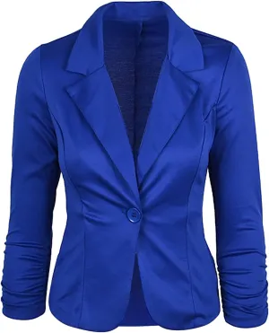 Women's Summer Blazer Button Long Sleeve Lapel Dressy Casual Business Comfortable Comfort Fit Stylish Suit Jackets