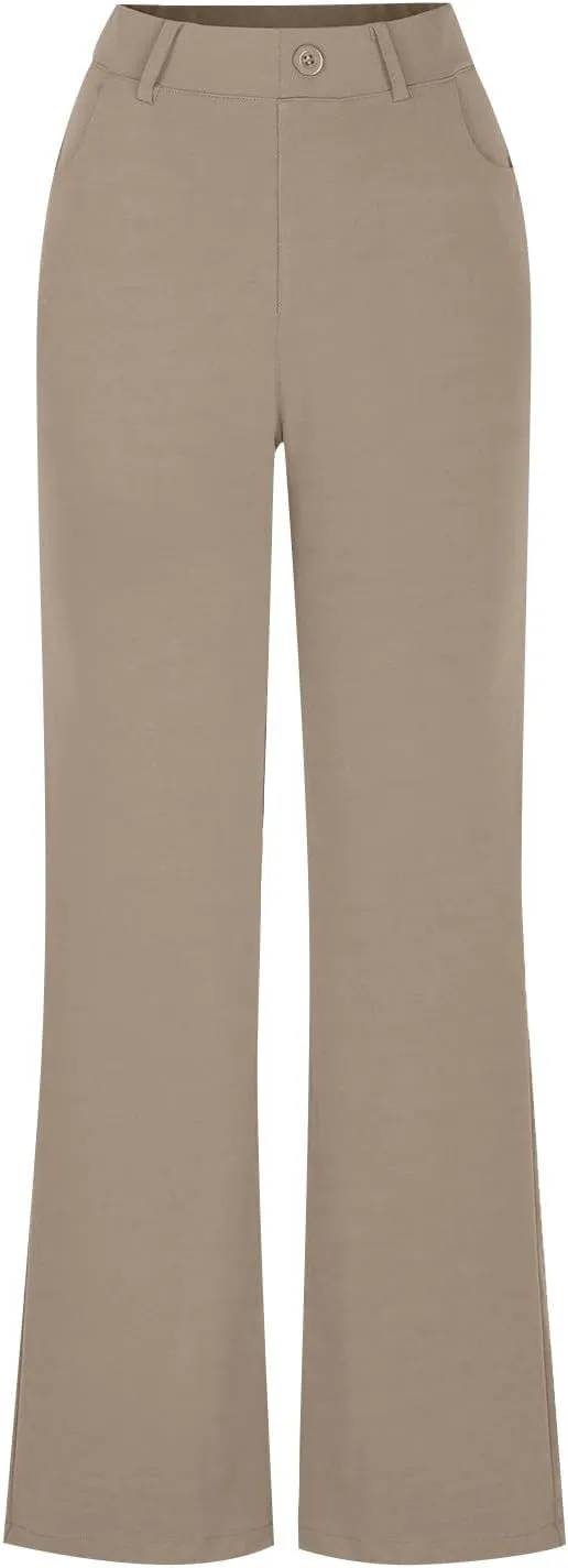Womens Work Pants Business Casual Dress Pants Bootcut Trousers Pants with Pockets Ladies High Waisted Pants