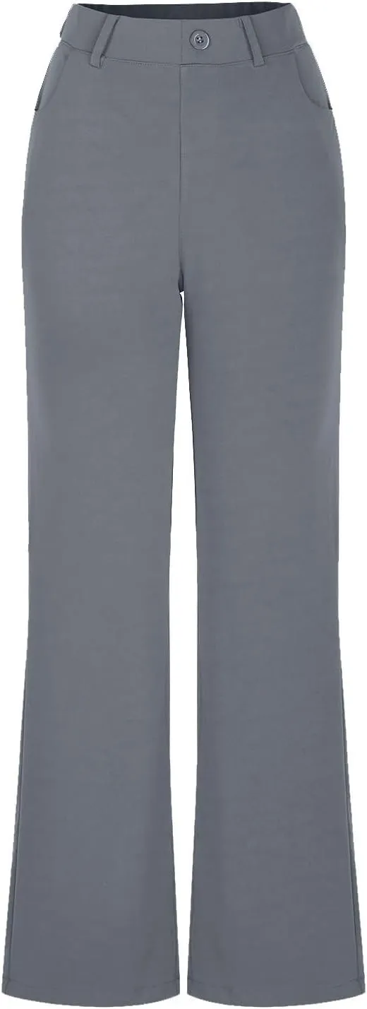 Womens Work Pants Business Casual Dress Pants Bootcut Trousers Pants with Pockets Ladies High Waisted Pants
