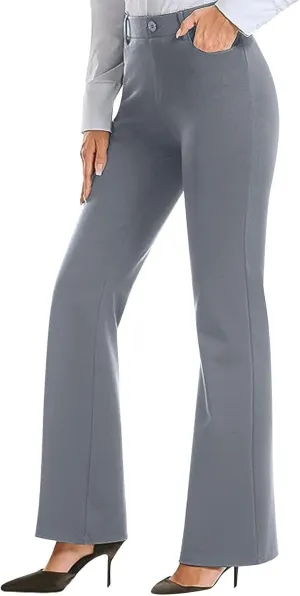 Womens Work Pants Business Casual Dress Pants Bootcut Trousers Pants with Pockets Ladies High Waisted Pants