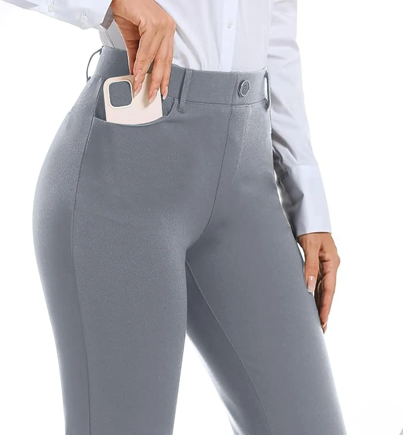 Womens Work Pants Business Casual Dress Pants Bootcut Trousers Pants with Pockets Ladies High Waisted Pants