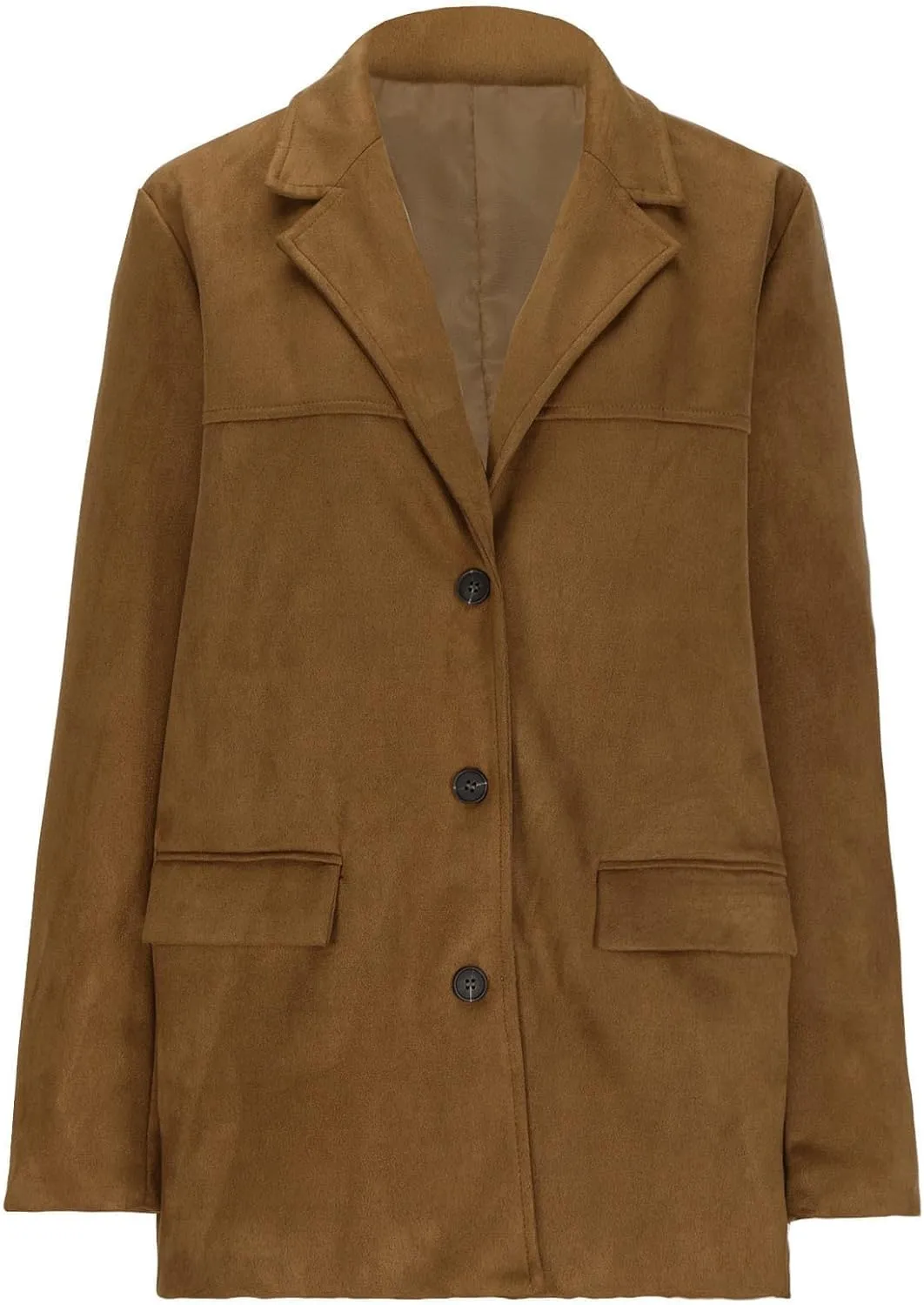 Xiaojmake Women's Suede Blazer Jacket Oversized Old Money Aesthetic Faux Leather Coat Fall Fashion Trends Y2k Outerwear