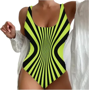 XRCQCAD Women's One Piece Swimsuits Tummy Control Monokini High Waisted Bathing Suit Plus Size Backless Swimwear
