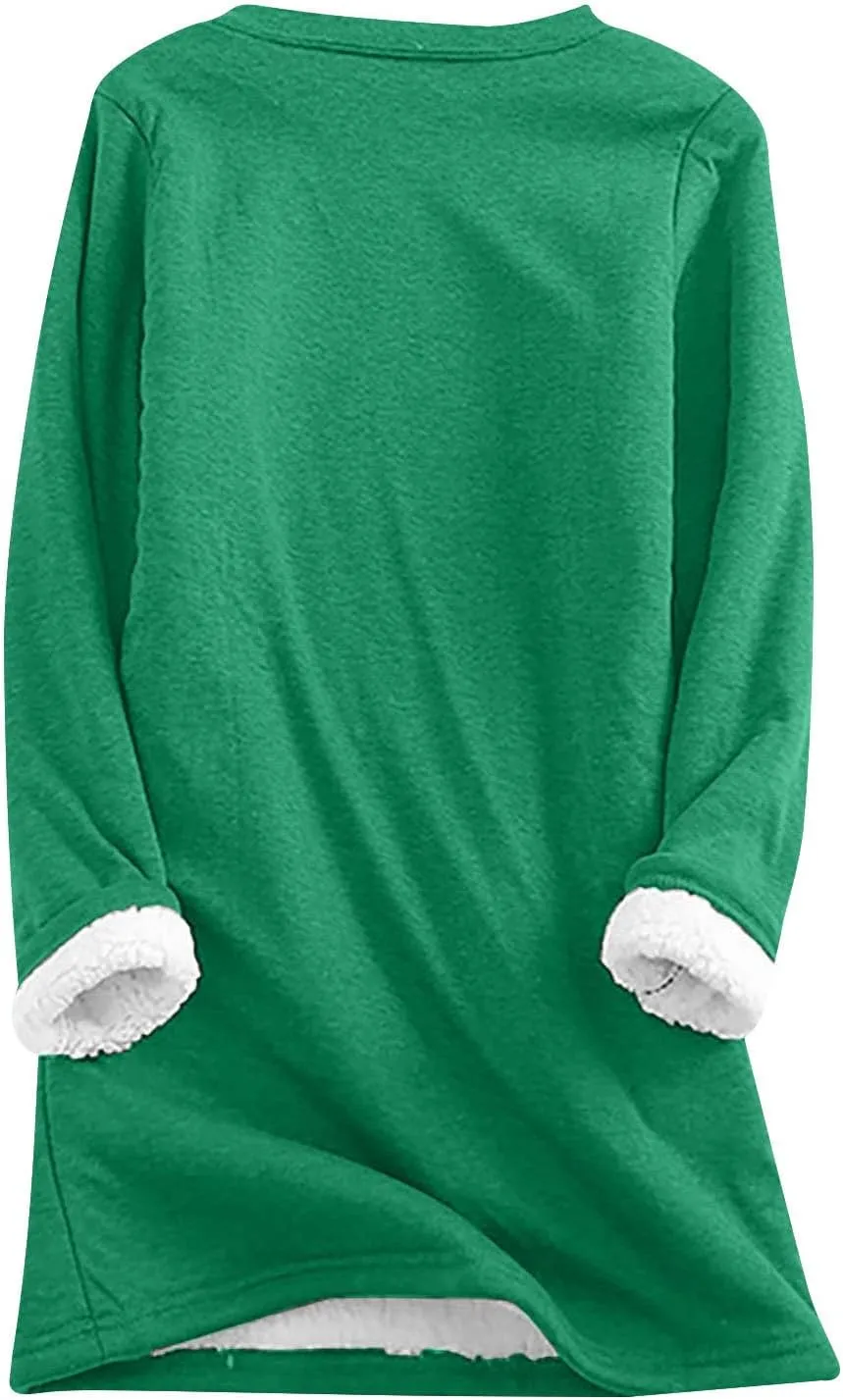 Yes I'M Still Cold Me 24/7 Sweatshirts For Women Winter Warm Fleece Sherpa Lined Crewneck Pullover Loungewear Tops