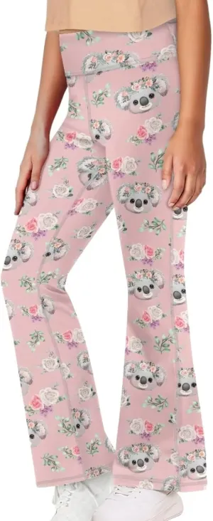 Yewattles Girl Bootcut Yoga Leggings Tummy Control High Waisted Leggings Flare Yoga Pants Soft Sweatpants 5-14 Years