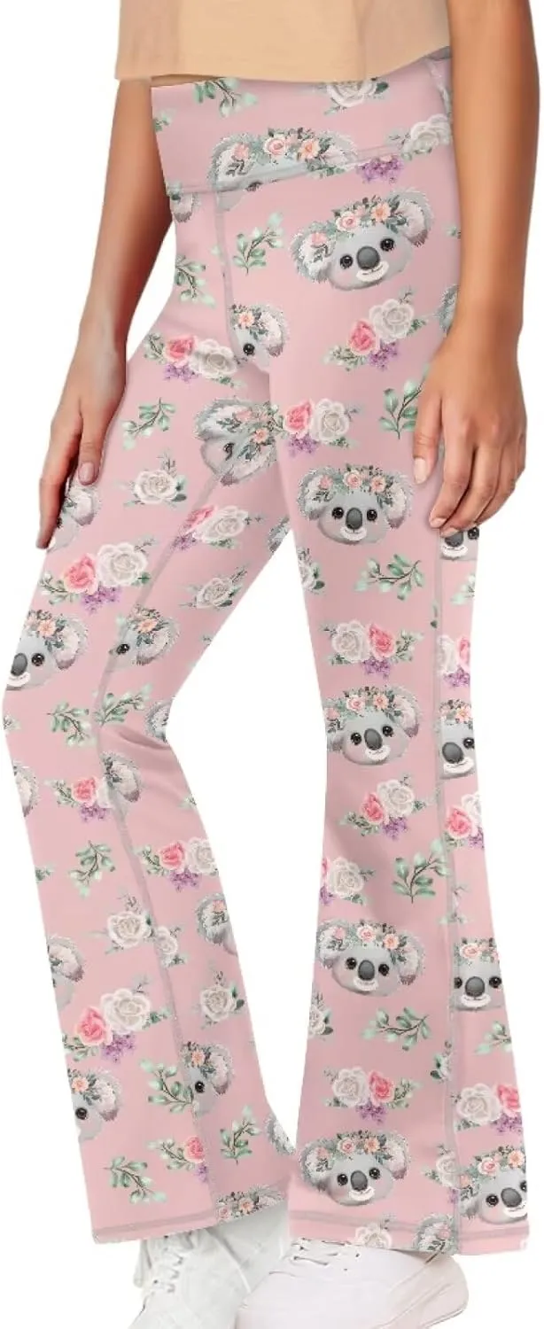 Yewattles Girl Bootcut Yoga Leggings Tummy Control High Waisted Leggings Flare Yoga Pants Soft Sweatpants 5-14 Years