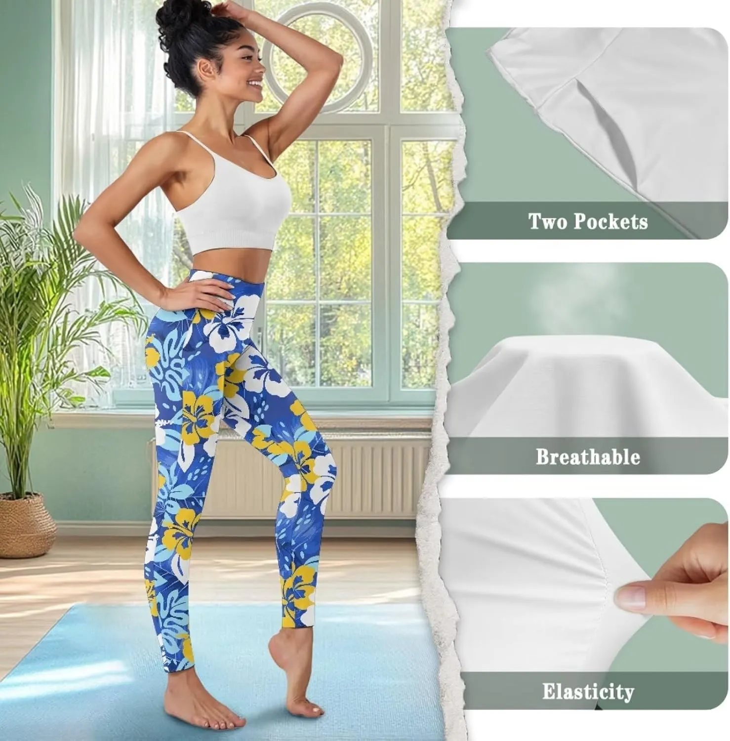 Yoga Pants Women Tummy Control Leggings High Waist Yoga Pant Compression Leggings Soft Comfy Workout Yoga Leggings
