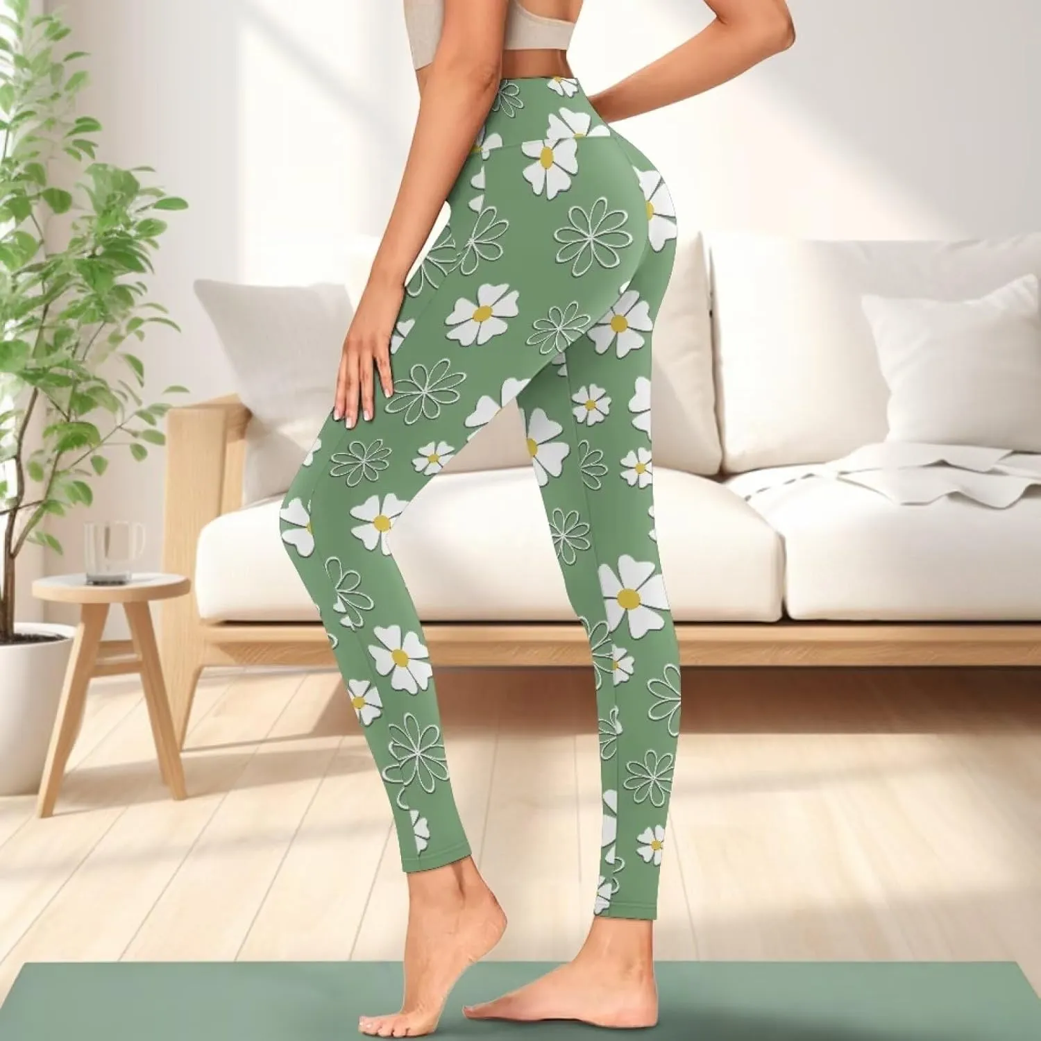 Yoga Pants Women Tummy Control Leggings High Waist Yoga Pant Compression Leggings Soft Comfy Workout Yoga Leggings