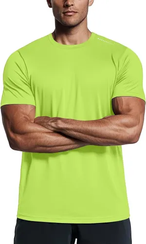 Zengjo Mens Athletic Shirts Moisture Wicking Short Sleeve Quick Dry Workout T-Shirt for Gym Running Exercise
