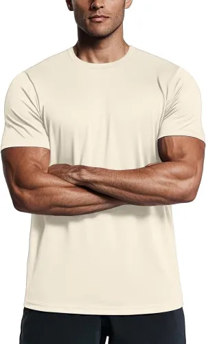 Zengjo Mens Athletic Shirts Moisture Wicking Short Sleeve Quick Dry Workout T-Shirt for Gym Running Exercise