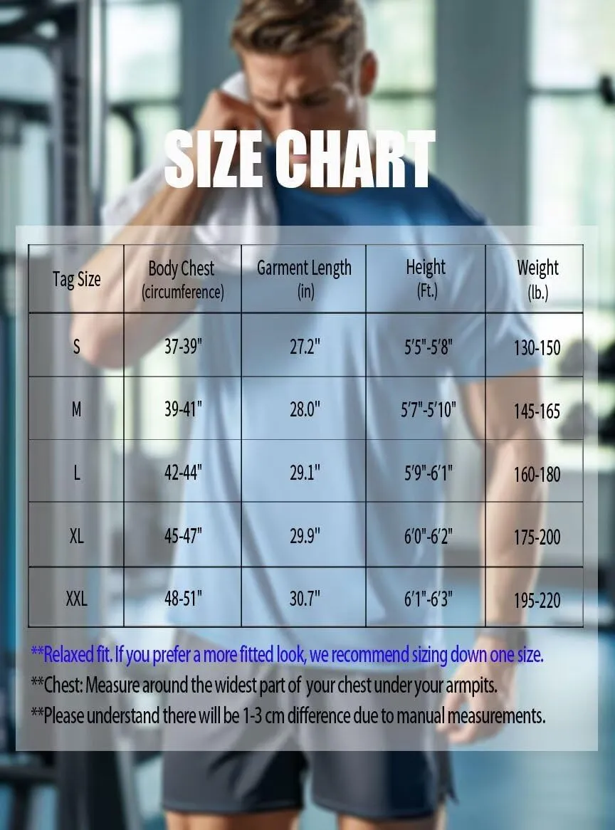 Zengjo Mens Athletic Shirts Moisture Wicking Short Sleeve Quick Dry Workout T-Shirt for Gym Running Exercise